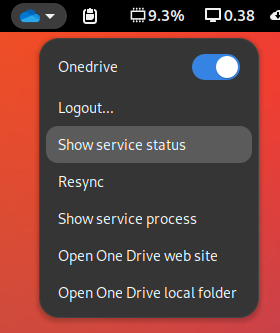 Onedrive Client GNOME Shell Extensions