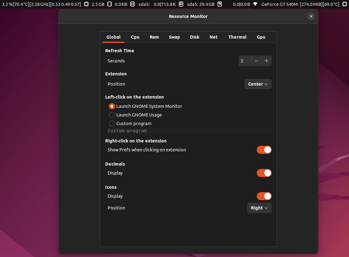 Review Top Bar Script Executor version 1 - GNOME Shell Extensions