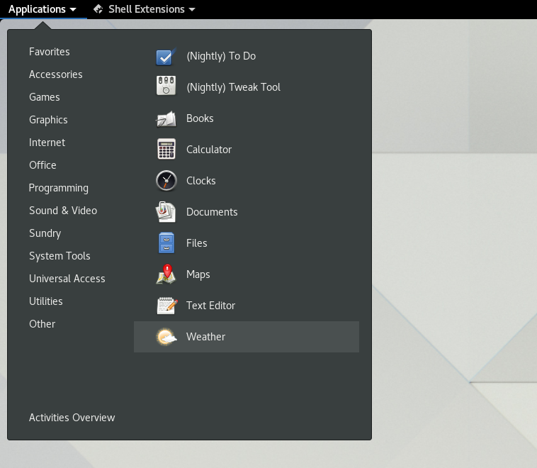 Applications Menu - GNOME Shell Extensions